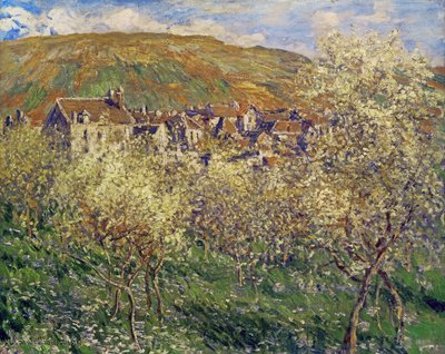 Plum Trees in Blossom by Claude Monet